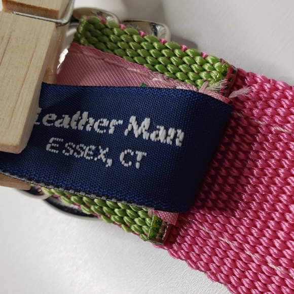 Leatherman Nylon Woven Preppy Palm Tree Adjustable Belt Size small - Picture 6 of 8